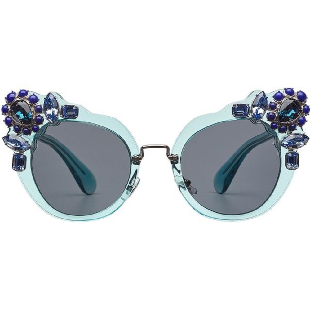 Miu Miu Blue Embellished Sunglasses worn by Beyoncé!